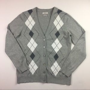Womans Van Heusen Button Up Sweater Cardigan Gray